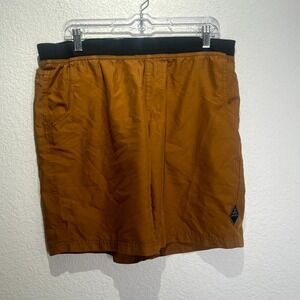prAna Mojo Shorts Mens Medium Brown Performance Quick Dry Standard Fit Hiking